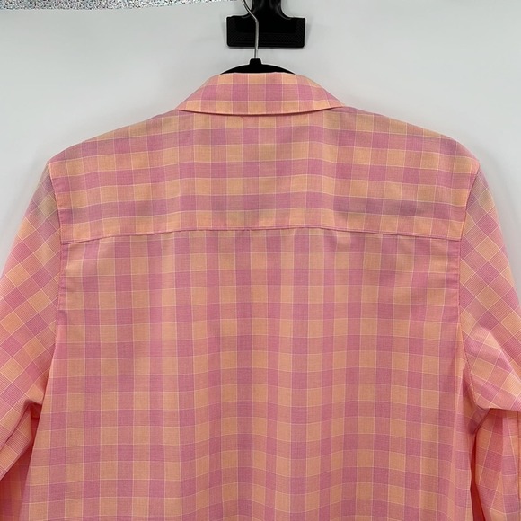 Foxcroft Plaid Wrinkle Free Button Down Shirt - Pink/Orange - 10 - Picture 7 of 7
